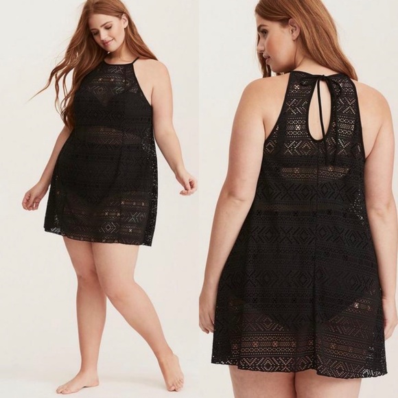 torrid Other - Torrid Black Crochet Halter Neck Swim Coverup 2X